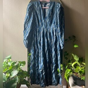 Chelsea 28 pleated puff shoulder long sleeve midi dress